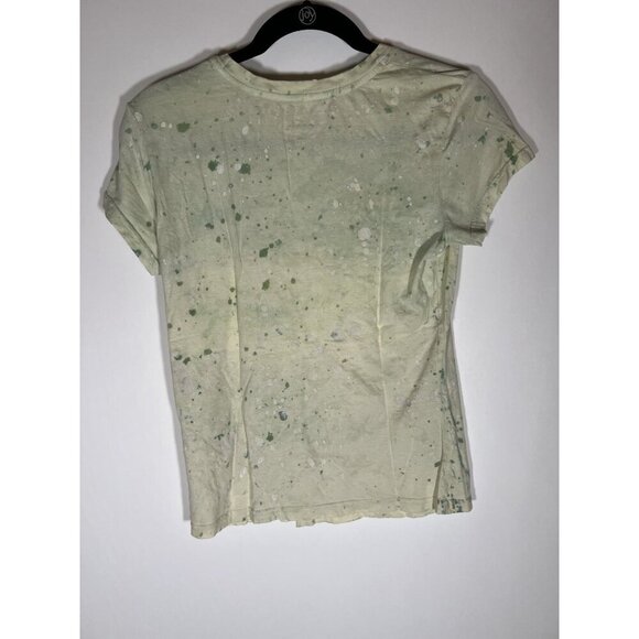 Vintage Y2K GRAIL light green hummingbird paint splatter tshirt M distressed - Picture 3 of 9